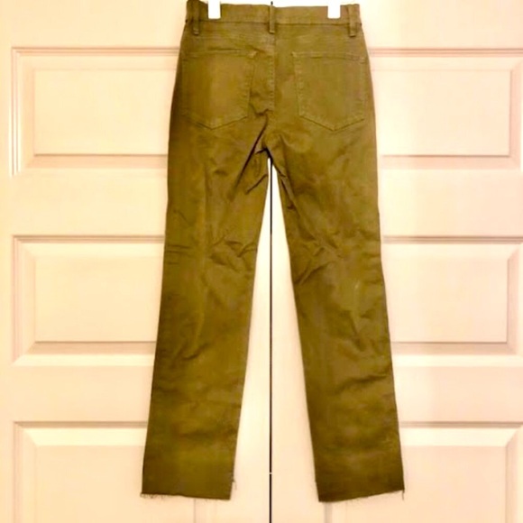 NWT FRAME DENIM Le High Straight Tuxedo Stripe Jeans Olive 24 MSRP $240 - Picture 4 of 6